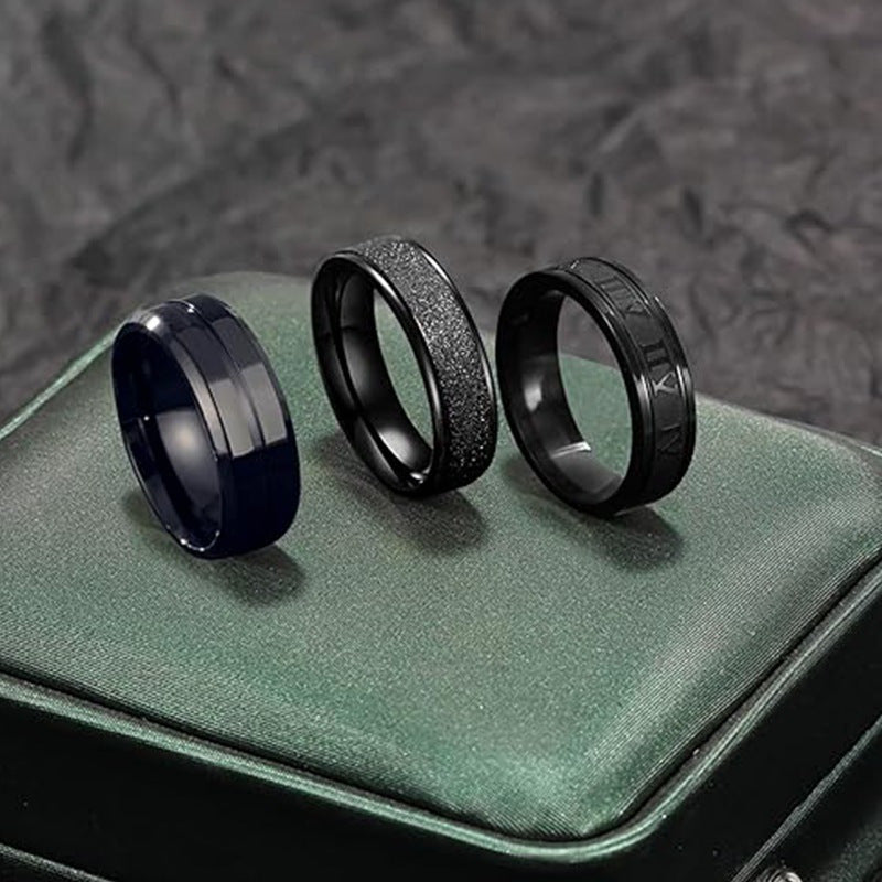 16pcs Rotatable Stainless Steel Ring Set - Fashionable And Simple, Suitable for Men And Women, Daily Matching And Festivals
