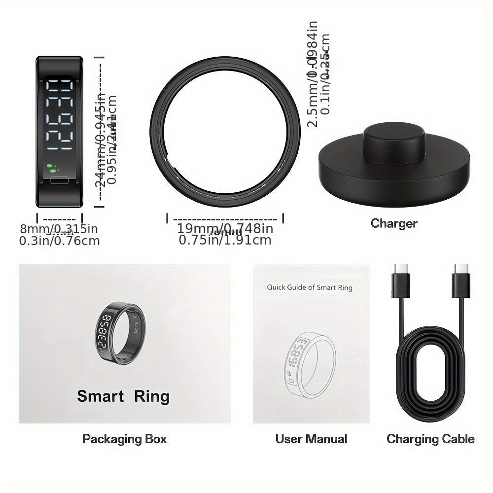 Youth Demon Smart Ring with, Touch Screen, Lightweight Design, and Modern Look. Ideal for Business, Sports and Other Occasions, with Various Sports Modes. A Great Gift for Friends and Family.