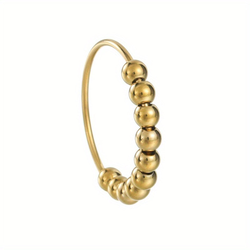 1pc - Rotatable Anxiety Relief Bead Ring - Not Easy to Fade, Good Wear Resistance - Minimalist And Individual Design Style - Stress Relief - Suitable for Daily Wear Or As a Gift