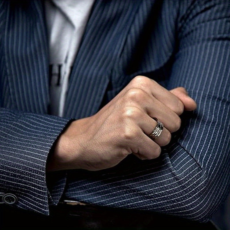 16pcs Rotatable Stainless Steel Ring Set - Fashionable And Simple, Suitable for Men And Women, Daily Matching And Festivals