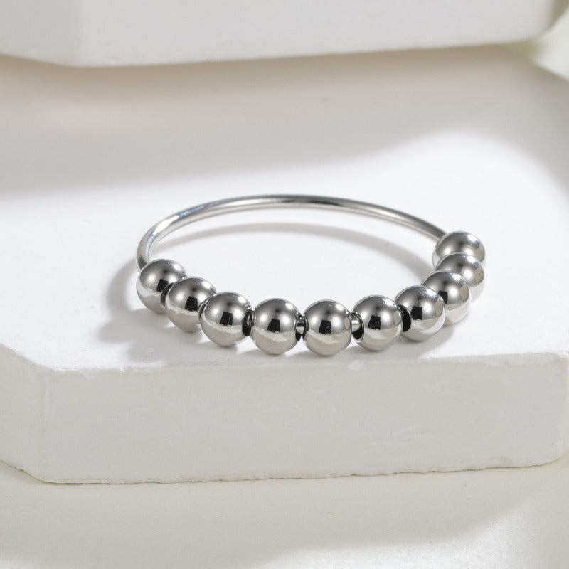 1pc - Rotatable Anxiety Relief Bead Ring - Not Easy to Fade, Good Wear Resistance - Minimalist And Individual Design Style - Stress Relief - Suitable for Daily Wear Or As a Gift
