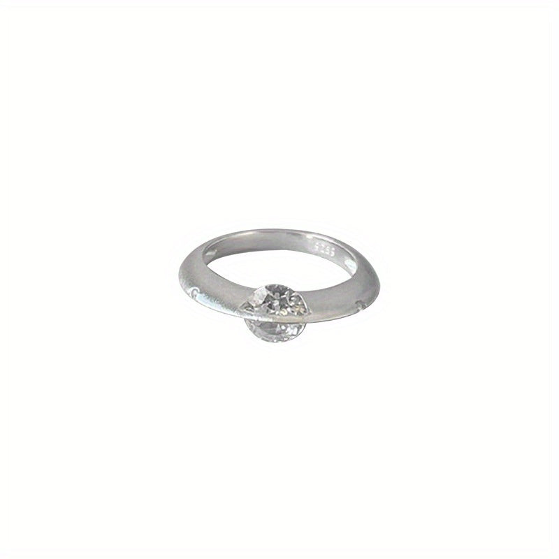 Rotating Zirconia Planet Surrounds Zirconia Ring, Exuding a Fashionable And High-End Vibe for Women. Finger Ring Is Fashionable, Simple, And Niche in Design