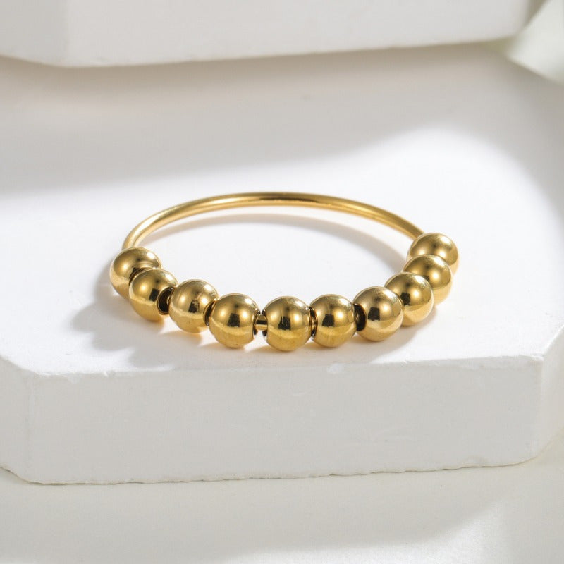 1pc - Rotatable Anxiety Relief Bead Ring - Not Easy to Fade, Good Wear Resistance - Minimalist And Individual Design Style - Stress Relief - Suitable for Daily Wear Or As a Gift