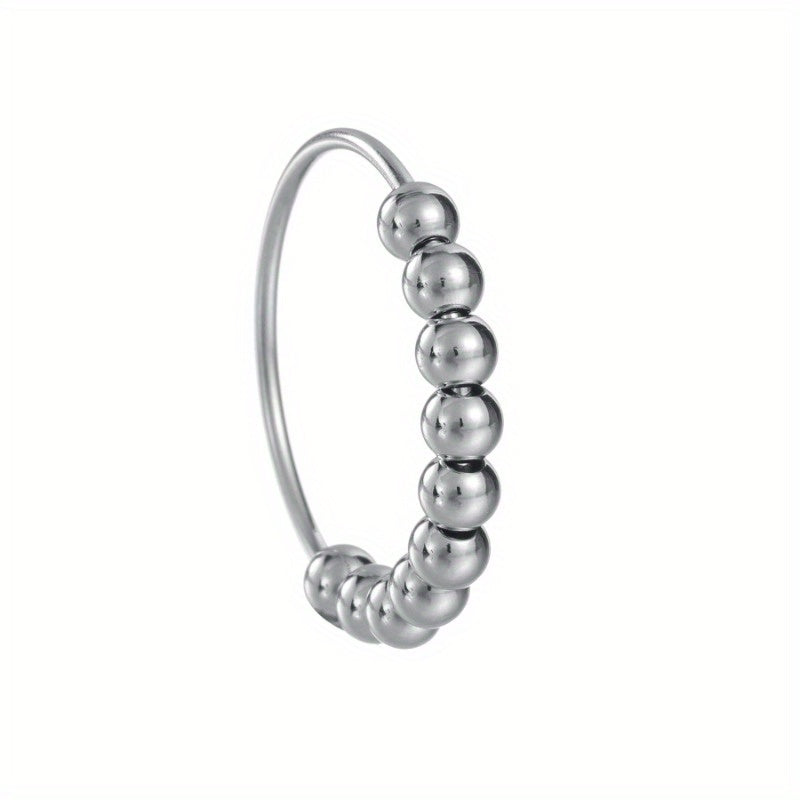 1pc - Rotatable Anxiety Relief Bead Ring - Not Easy to Fade, Good Wear Resistance - Minimalist And Individual Design Style - Stress Relief - Suitable for Daily Wear Or As a Gift